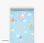 ⁦ورق حائط أطفال-كيوت-wallpaper-أرانب-ألوان-سحابات-Rabbit⁩ - الصورة ⁦2⁩