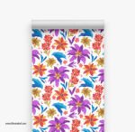 ⁦ورق حائط مودرن-زهور ألوان-أوراق الشجر-Flowers-الربيع⁩ - الصورة ⁦2⁩