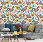 ⁦ورق حائط-زهور-wallpaper-ورد-زخارف-ألوان زاهية-Flowers⁩ - الصورة ⁦3⁩