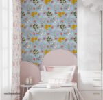 ⁦ورق حائط-أوراق وفروع الشجر-زهور-ورد-ألوان زاهية-Flowers⁩ - الصورة ⁦3⁩
