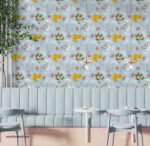 ⁦ورق حائط-أوراق وفروع الشجر-زهور-ورد-ألوان زاهية-Flowers⁩ - الصورة ⁦5⁩