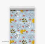 ⁦ورق حائط-أوراق وفروع الشجر-زهور-ورد-ألوان زاهية-Flowers⁩ - الصورة ⁦2⁩