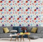 ⁦ورق حائط-مودرن-زهور-ورد-ألوان متنوعة-Flowers⁩ - الصورة ⁦3⁩