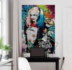 ⁦بوستر هارلي كوين - فرقة الانتحار (Suicide Squad) - تصميم جرافيتي ملون.⁩ - الصورة ⁦2⁩