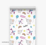 ⁦ورق حائط-أشكال متنوعة-فيل-يونيكورن-بالونات-نجوم-Balloons⁩ - الصورة ⁦2⁩