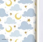 ⁦ورق حائط-نجوم-هلال-سحابات-ألوان-Clouds⁩ - الصورة ⁦4⁩