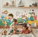 ملصق استيكر عملاق-أطفال-حدائق-نجوم-كواكب-أطفال كيوت