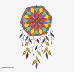 ⁦دريم كاتشر-Dream Catcher-ألوان زاهية-ريش-ألوان البهجة⁩ - الصورة ⁦2⁩
