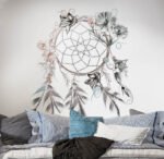 ⁦دريم كاتشر-Dream Catcher-ريش-زهور مودرن-Flowers-ألوان⁩ - الصورة ⁦4⁩