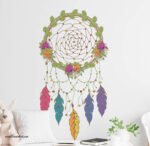 ⁦دريم كاتشر-Dream Catcher-زهور-ريش ملون-ألوان البهجة والسعادة⁩ - الصورة ⁦4⁩