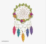 ⁦دريم كاتشر-Dream Catcher-زهور-ريش ملون-ألوان البهجة والسعادة⁩ - الصورة ⁦2⁩