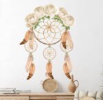 ⁦دريم كاتشر-تأثير الألوان المائية الرائعة-ريش-زهور-Flowers-Dream Catcher⁩ - الصورة ⁦3⁩