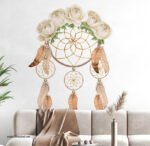 ⁦دريم كاتشر-تأثير الألوان المائية الرائعة-ريش-زهور-Flowers-Dream Catcher⁩ - الصورة ⁦4⁩