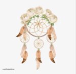 ⁦دريم كاتشر-تأثير الألوان المائية الرائعة-ريش-زهور-Flowers-Dream Catcher⁩ - الصورة ⁦2⁩