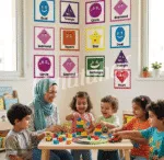 ⁦استيكر ملصق ديكور تعليمي عالم الأشكال المرحة⁩ - الصورة ⁦3⁩