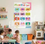 ⁦ملصقات تعليمية للأطفال شهور السنة عربي-إنجليزي⁩ - الصورة ⁦4⁩