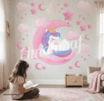 استيكر يوني كورن مع النجوم والسحب